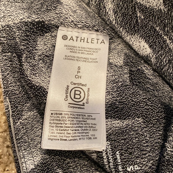 Athleta Elation Textured Tight black white floral leggings - Picture 9 of 9